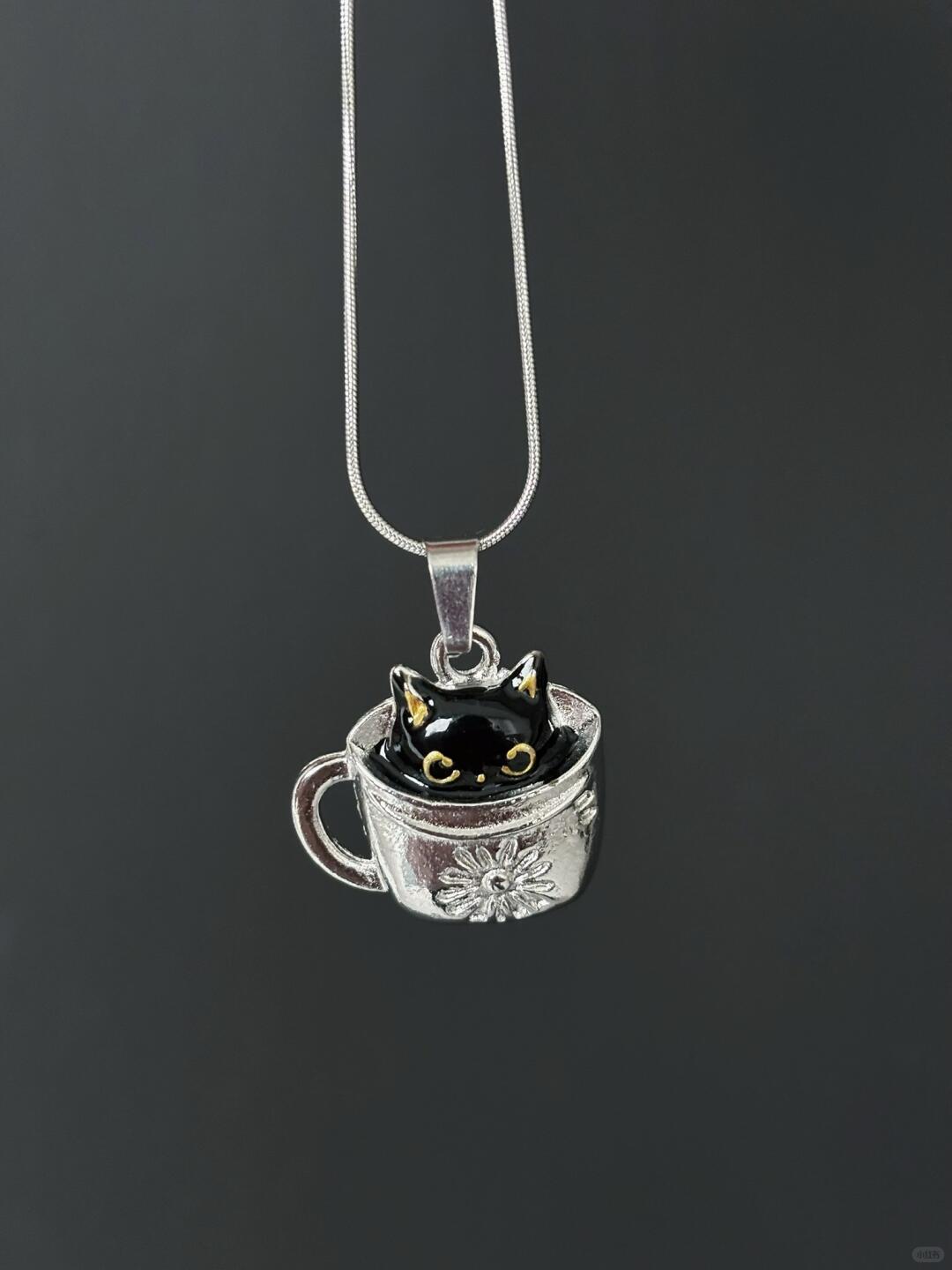 Black Cat Necklace for the Watchful and Unfollowed