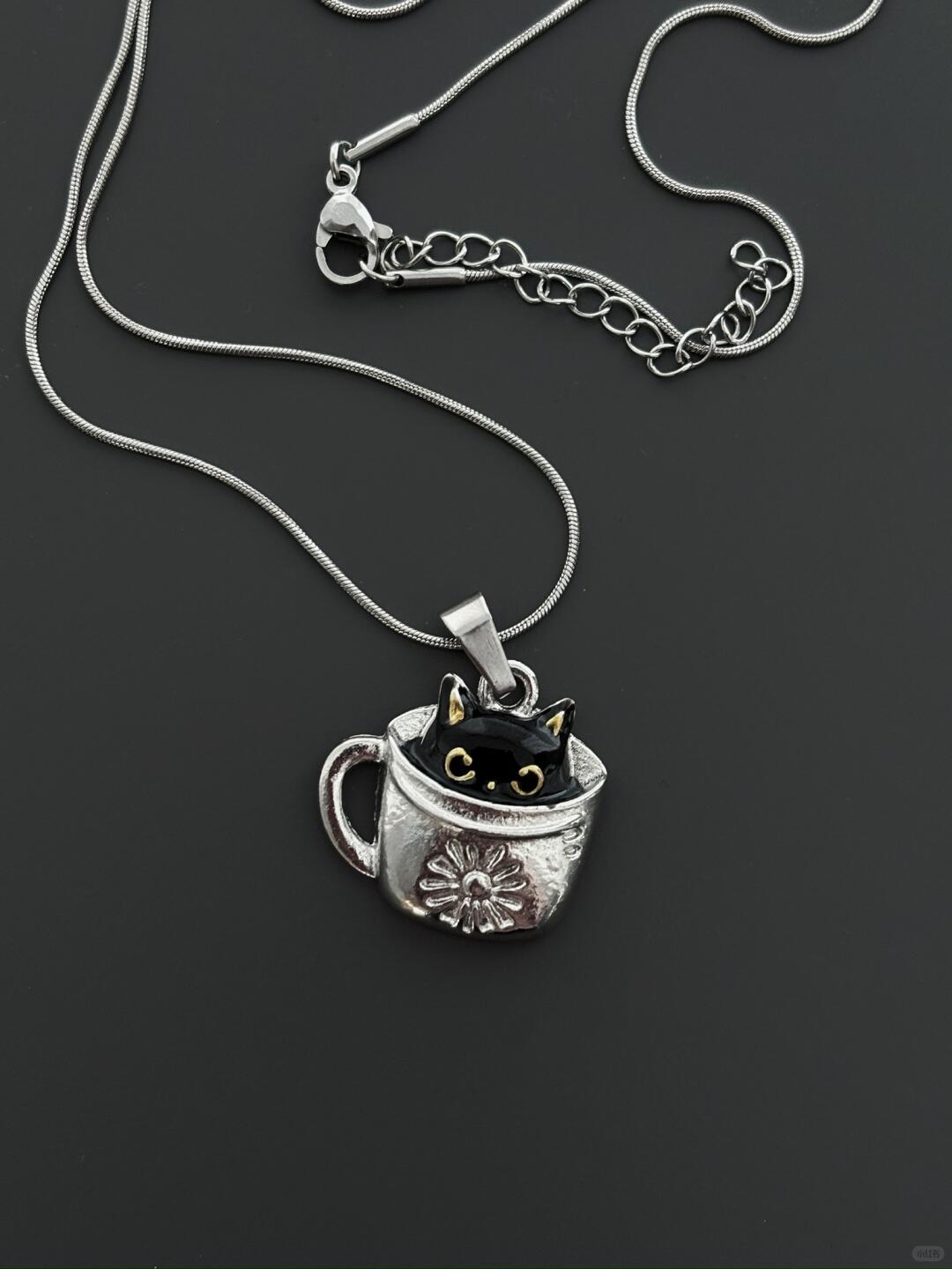 Black Cat Necklace for the Watchful and Unfollowed