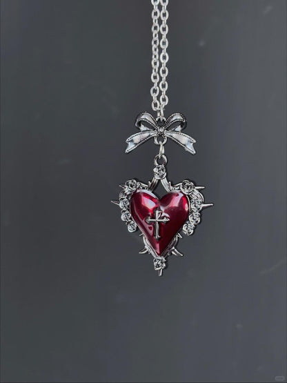 Blood Oath Heart Necklace | Gothic Elegance & Handcrafted Design (Limited Edition)