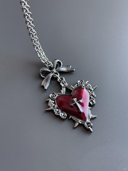 Blood Oath Heart Necklace | Gothic Elegance & Handcrafted Design (Limited Edition)