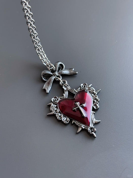 Blood Oath Heart Necklace | Gothic Elegance & Handcrafted Design (Limited Edition)