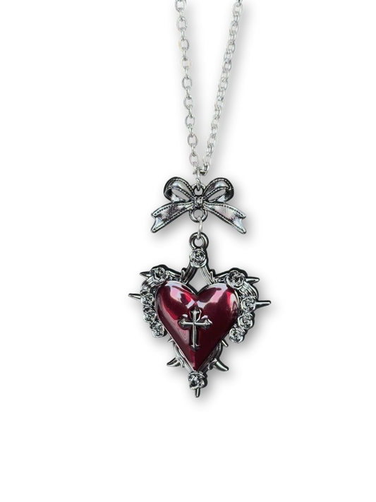 Blood Oath Heart Necklace | Gothic Elegance & Handcrafted Design (Limited Edition)