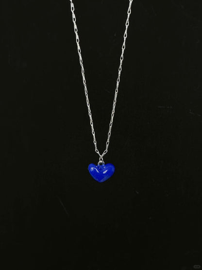 Blue Heart Necklace | Deep Blue Elegance & Poetic Design (Limited Edition)