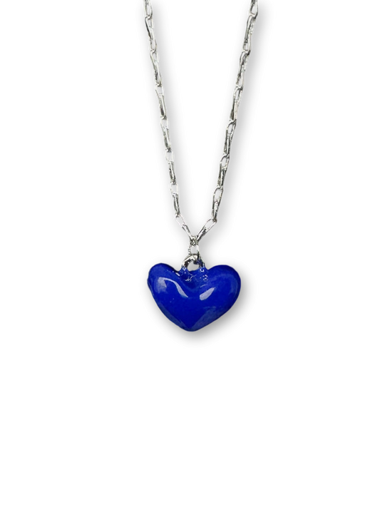 Blue Heart Necklace | Deep Blue Elegance & Poetic Design (Limited Edition)
