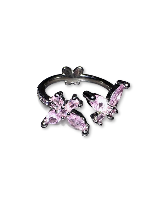 Sakura Whisper | Butterfly & Blossom Ring (Y2K Limited)