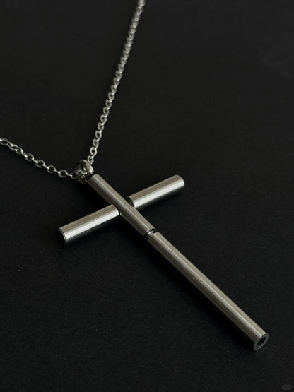Hidden Blade Cross Necklace | Gothic Portable Knife Pendant for Urban Edge