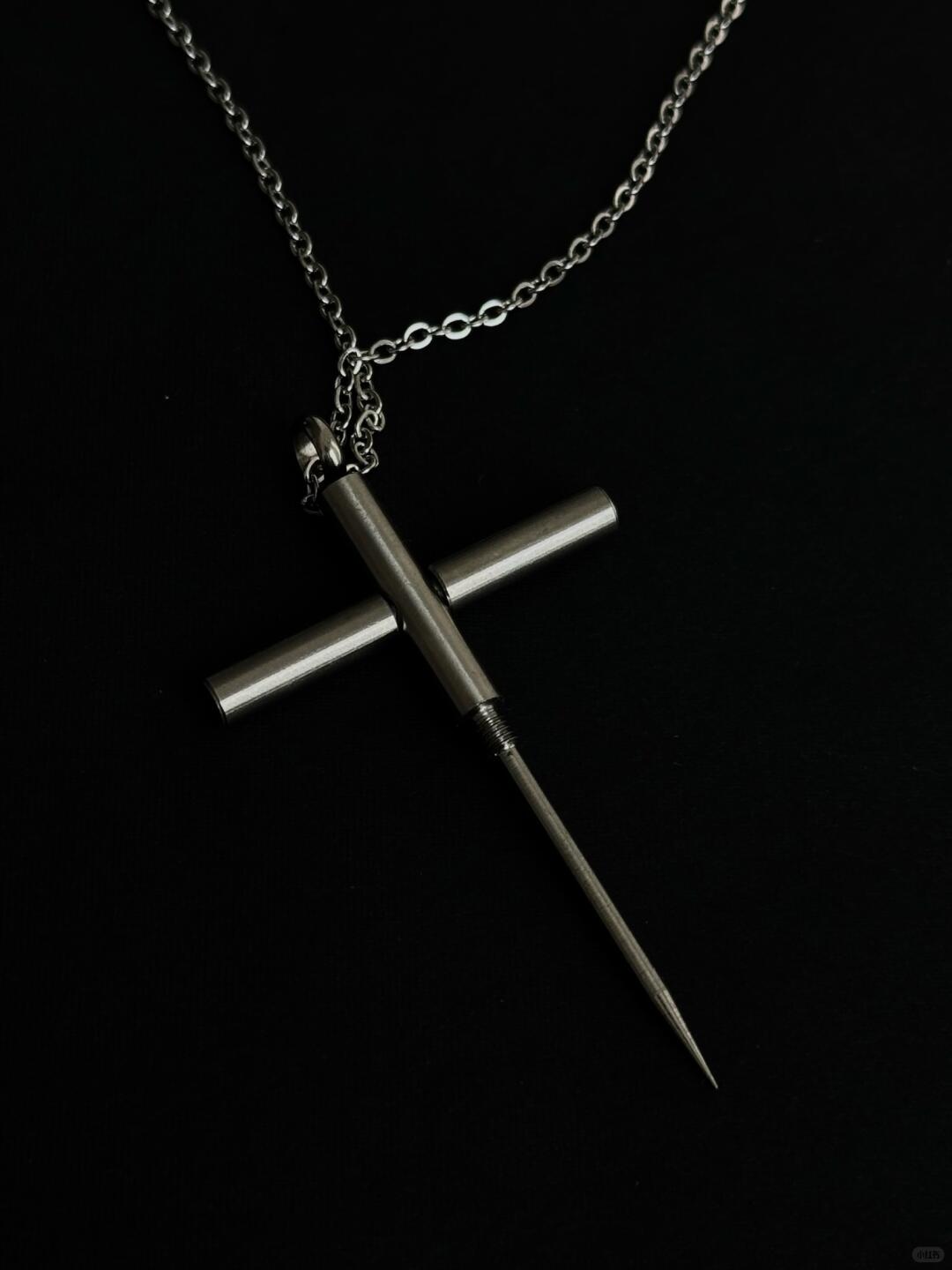 Hidden Blade Cross Necklace | Gothic Portable Knife Pendant for Urban Edge