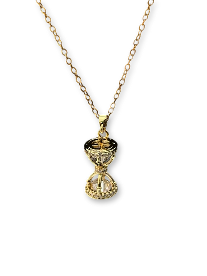 Gilded Silence | Time’s Hourglass Truth Statement Necklace (Y2K Limited)