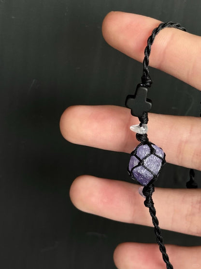 Kynthia Bracelet: Violet Amethyst Chain for Cosmic Mystery Seekers