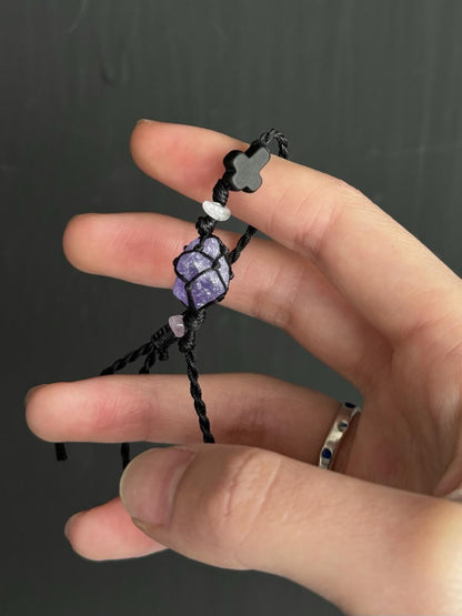 Kynthia Bracelet: Violet Amethyst Chain for Cosmic Mystery Seekers