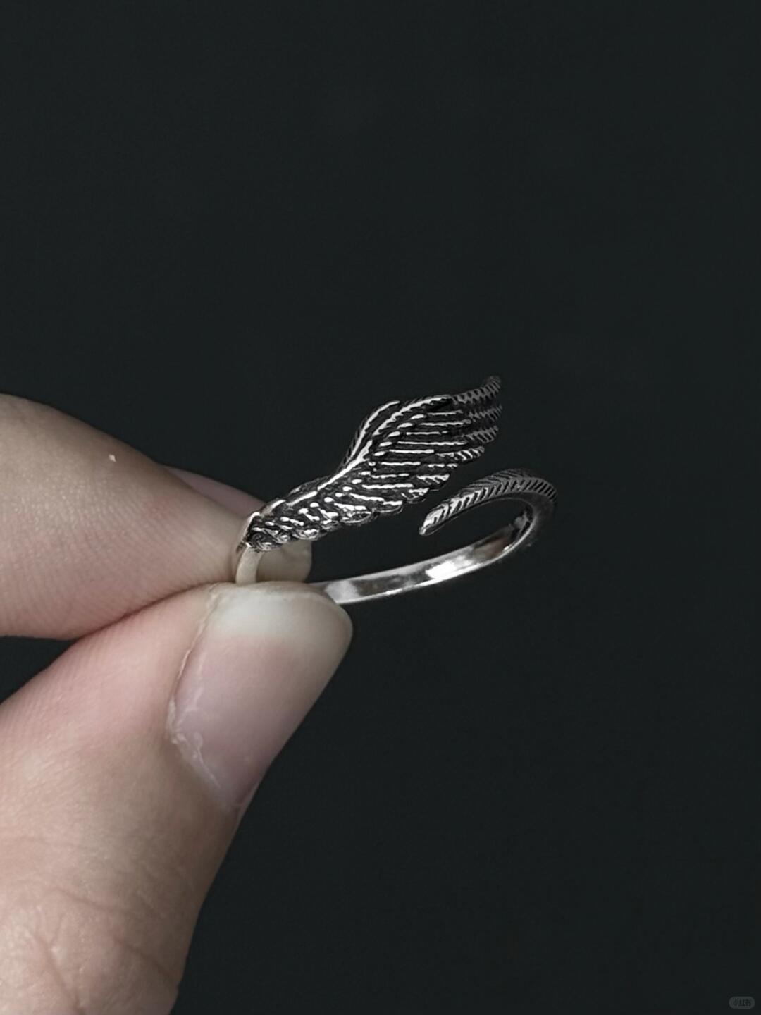 Lone Feather Chronicle | Asymmetric Feather Wing Statement Ring (Y2K Limited)
