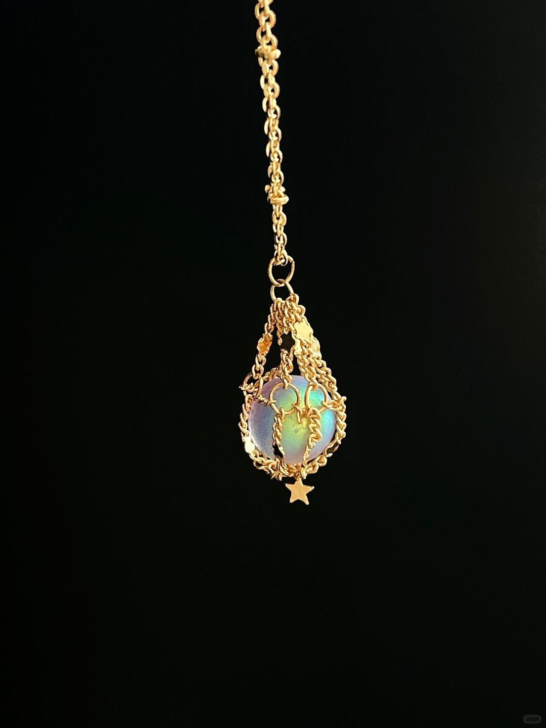 Stellar Dreamcatcher | Golden Aurora Net Dream Necklace (Y2K Limited)