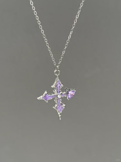 Purple Stigmata Necklace | Gothic Elegance & Poetic Design (Limited Edition)