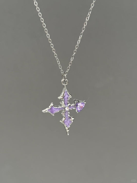Purple Stigmata Necklace | Gothic Elegance & Poetic Design (Limited Edition)