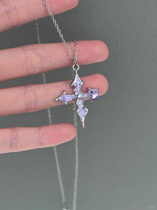 Purple Stigmata Necklace | Gothic Elegance & Poetic Design (Limited Edition)