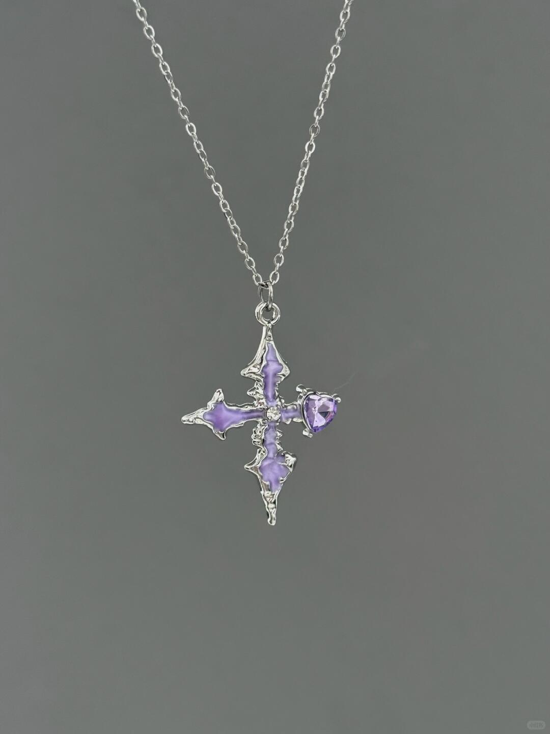 Purple Stigmata Necklace | Gothic Elegance & Poetic Design (Limited Edition)