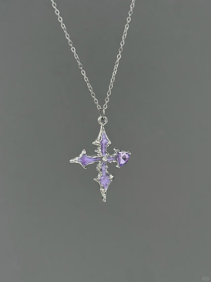 Purple Stigmata Necklace | Gothic Elegance & Poetic Design (Limited Edition)