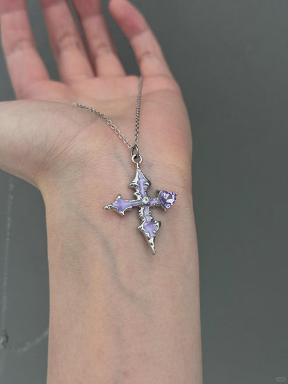 Purple Stigmata Necklace | Gothic Elegance & Poetic Design (Limited Edition)
