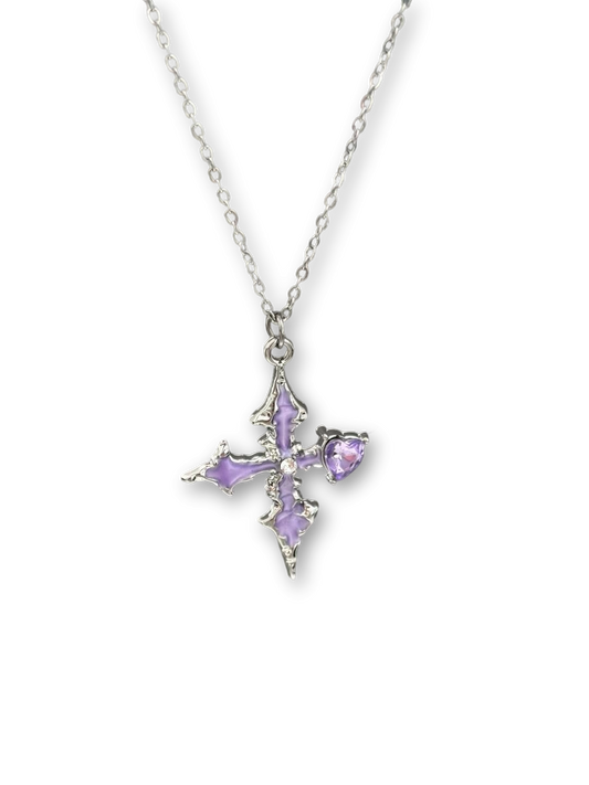 Purple Stigmata Necklace | Gothic Elegance & Poetic Design (Limited Edition)