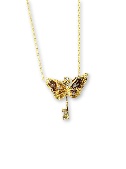 Qiyuan Butterfly Dream | Lacquer Garden Ethereal Butterfly Necklace (Y2K Limited)