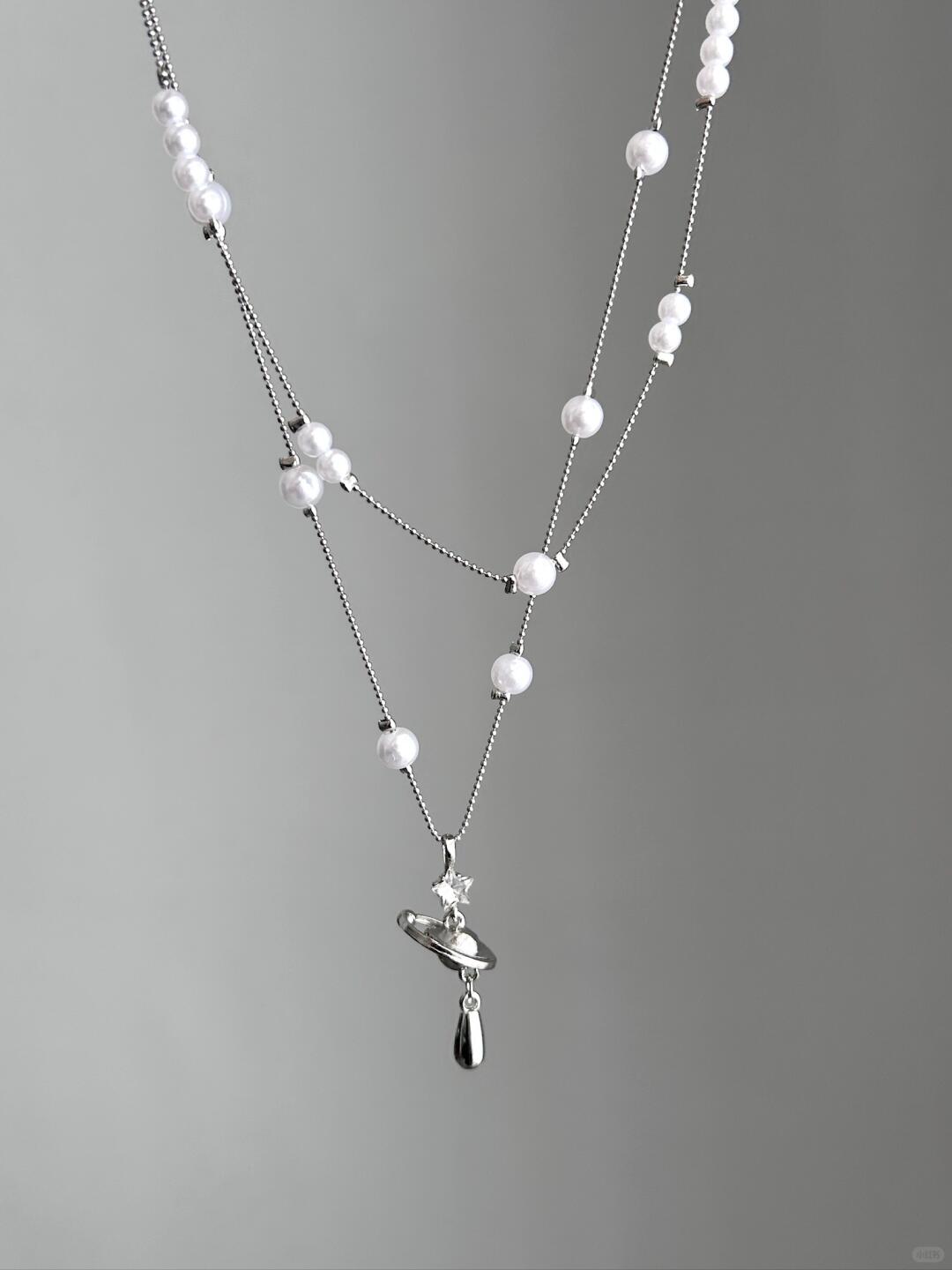 Saturn Pearl Necklace | Cosmic Elegance & Poetic Beauty (Limited Edition)