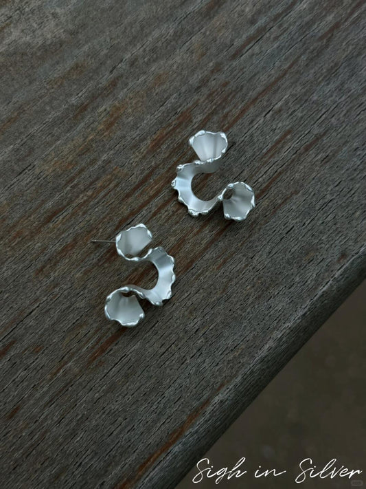 Y2Bling Sigh in Silver Earrings | Cold Satin (Limited Edition)