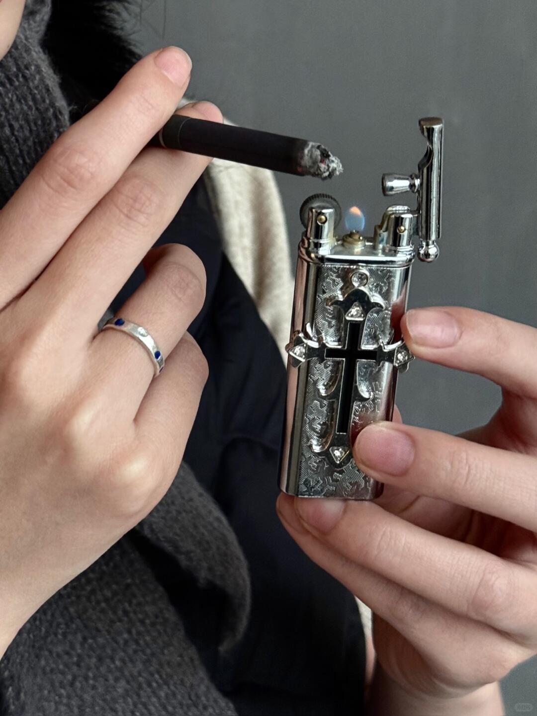 Sinful Angel Profane Verse | Cross Flame Lighter (Y2K One-of-a-Kind)