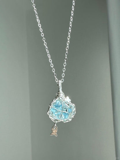 Summer Dreamcatcher | Frozen Ocean Crystal Pendant Necklace (Y2K Limited)