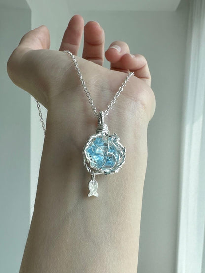 Summer Dreamcatcher | Frozen Ocean Crystal Pendant Necklace (Y2K Limited)
