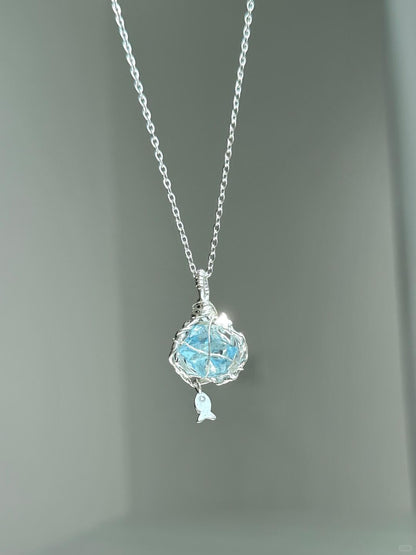 Summer Dreamcatcher | Frozen Ocean Crystal Pendant Necklace (Y2K Limited)