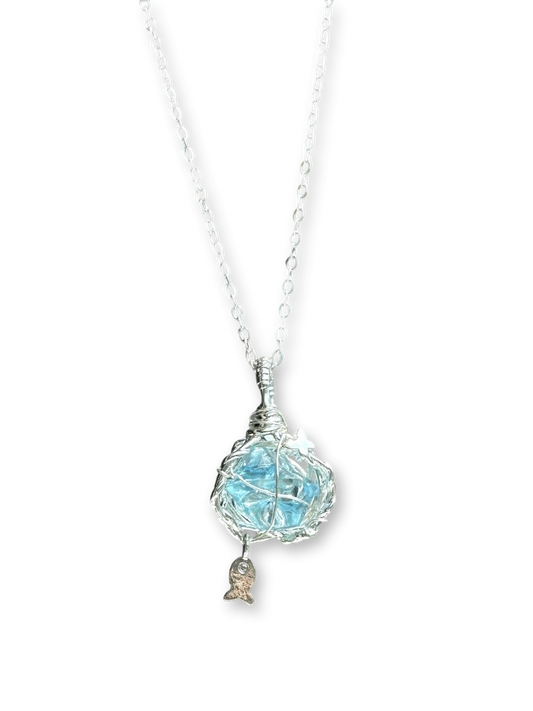 Summer Dreamcatcher | Frozen Ocean Crystal Pendant Necklace (Y2K Limited)