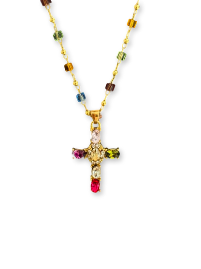 Vintage Stained Glass | Colorful Pilgrimage Light Necklace (Y2K Limited)