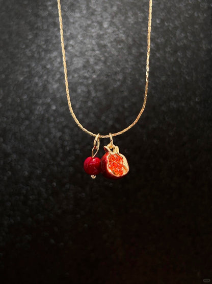 Vintage Crimson Glow | Pomegranate Light Revival Necklace (Y2K Limited)