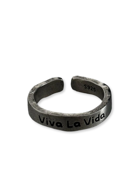 Viva la Vida | “Long Live Life” Ring Forged in Type and Defiance