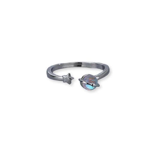 Sternstunde | Y2K Aurora Ring for Cosmic Timing and Quiet Collisions