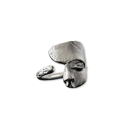 Blazed White | Heat-Treated Scorched Alba Ring (One-of-a-Kind)