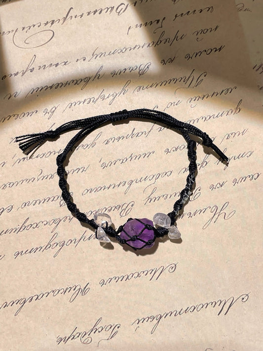 Kynthia Bracelet: Violet Amethyst Chain for Cosmic Mystery Seekers