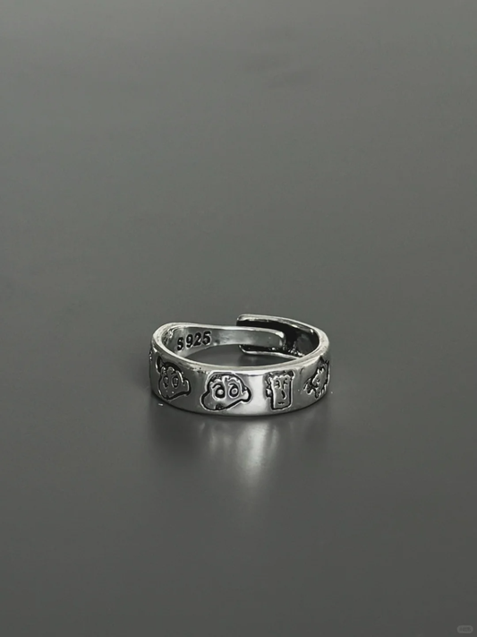 Shinnosuke-Inspired Statement Ring | Bold Childhood Icon Meets Streetwear Drip