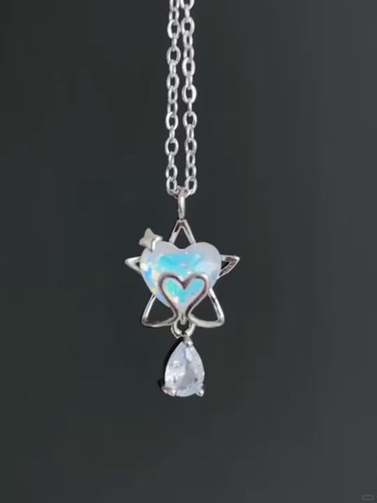 Blue Tide Nebula Necklace – Romantic Galaxy Star Pendant | Y2Bling